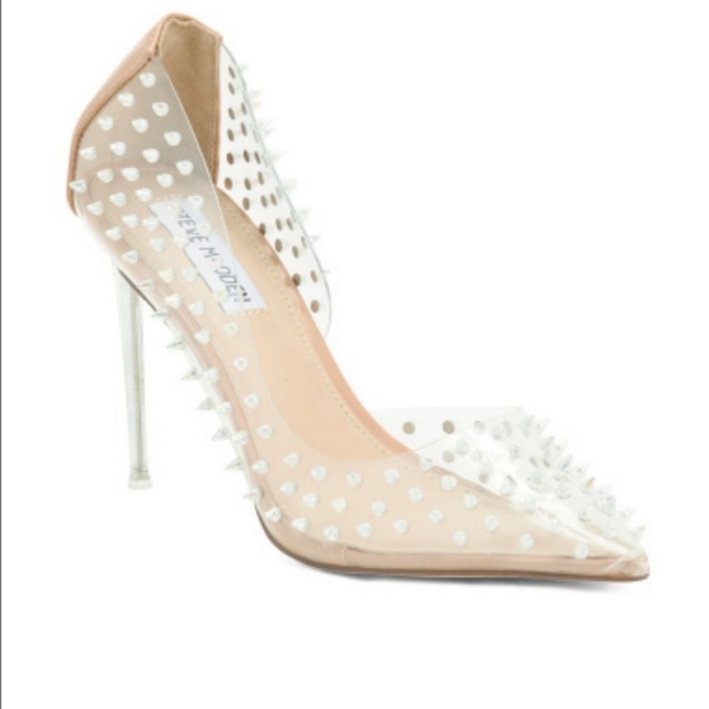 Steve  Madden clear studded stiletto heels